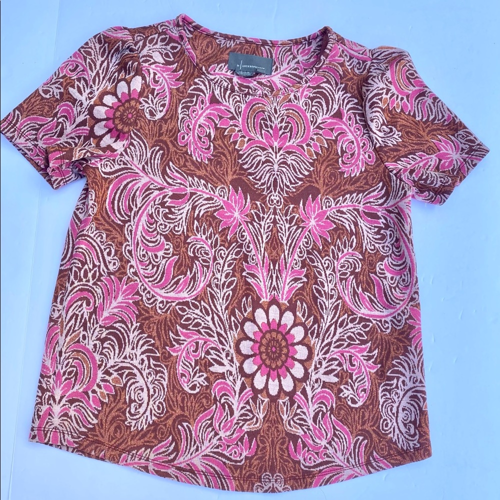 Anthropologie Knit TOP with metallic threads